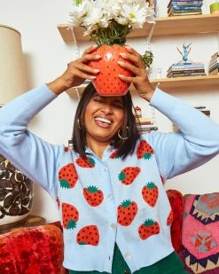 Ban.do Strawberry Shrunken Cardigan